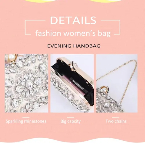 Vista 3 de Ofuleo Women's Handbag Evening Bag Clutch Purse for Wedding Party Prom Weekend Cocktail Homecoming GIfts for Women