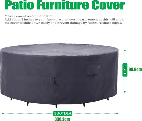 Vista 34 de F&J Outdoors Fundas para muebles de patio, impermeables, resistentes a los rayos UV, tela antidesgarros, cubierta para mesa de exterior, cubierta
