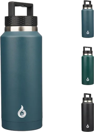 Vista 49 de BJPKPK Botella de agua aislada de un galón (128 onzas), de acero inoxidable, apta para lavavajillas, jarra sin BPA con mango ergonómico y parte