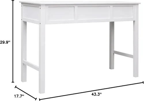 Vista 2 de Tidyard Escritorio con 2 cajones de almacenamiento y compartimento abierto, mesa de estudio de madera, mesa de consola de escritorio de computadora