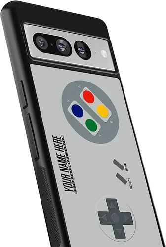 Vista 2 de Funda de goma negra personalizada con controlador de videojuegos retro compatible con Google Pixel 10, 10 Pro, 10 Pro XL, 9a, 9 Pro, Pixel 9, Pixel