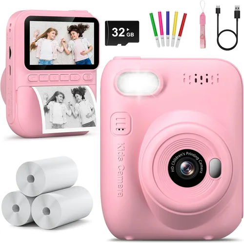 Vista 8 de Cámara para Niños Impresión Instantánea Regalos de Cumpleaños y Graduación para Niños de 3, 4, 5, 6, 7, 8, 9 años Cámara Digital Portátil