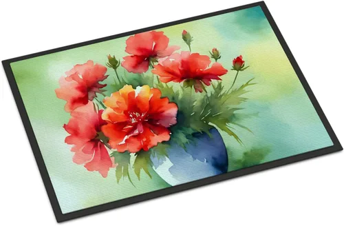 Vista 60 de Caroline's Treasures DAC1621MAT - Felpudo con diseño de camelia en acuarela de 18 x 27 pulgadas, tapete para puerta delantera, para interiores