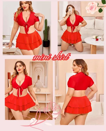 Vista 5 de Avidlove - Minifalda plisada con pliegues sólidos para mujer.