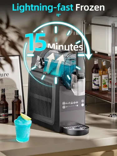 Vista 3 de VNN Máquina de granizado – Máquina de granizado de 92 onzas para el hogar, no necesita hielo, máquina de bebidas congeladas y granizados, 5 Negro