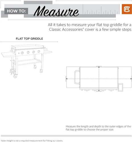Vista 4 de Classic Accessories Ravenna - Cubierta de parrilla plana resistente al agua de 63 pulgadas para Blackstone