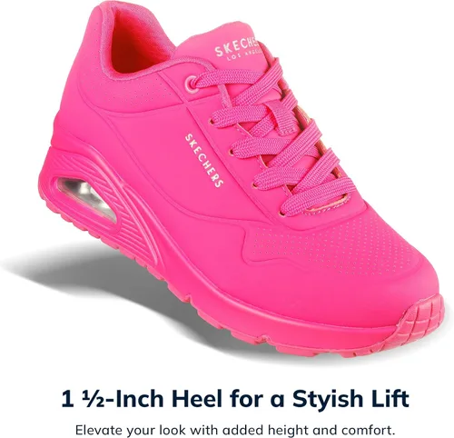Vista 6 de Skechers Uno - Night Shades Zapatos deportivos para mujer, tenis con espuma viscoelástica refrescante, entresuela Skech-Air y empeine de Durabuck