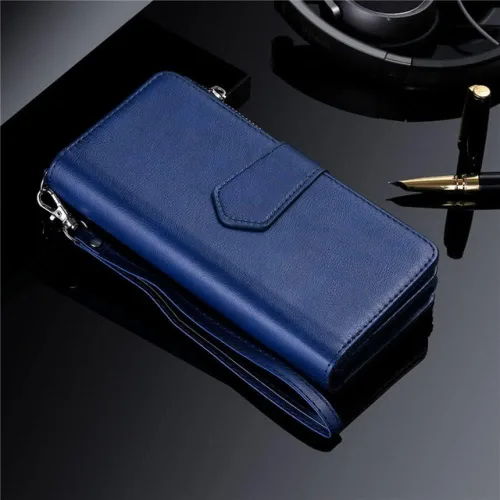 Vista 7 de Funda magnética de piel para Samsung S21 Ultra S20 FE S10 S9 S8 Plus Note 20 10 9 8 Funda tipo cartera para iPhone 13 Pro Max, morada, para Samsung