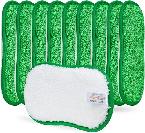 Vista 12 de 10 paquetes de esponjas de cocina para fregar sin rasguños, paños multiusos, esponja con un poder de estropajo resistente - Limpieza sin esfuerzo