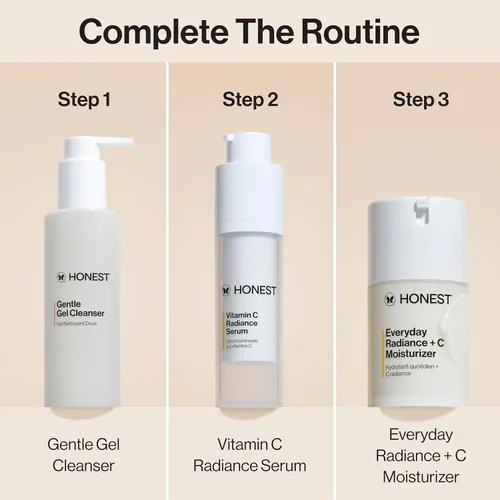 Vista 6 de Honest Beauty Mini Vitamin C Radiance Serum, mejora el tono de la piel y la tez, suave para pieles sensibles, sin fragancia, vegano