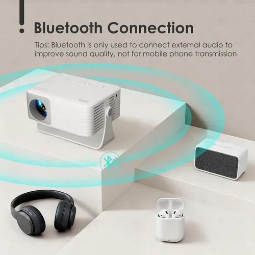 Vista 3 de Mini proyector con WiFi y Bluetooth, proyector actualizado AKIYO 2026 1080P