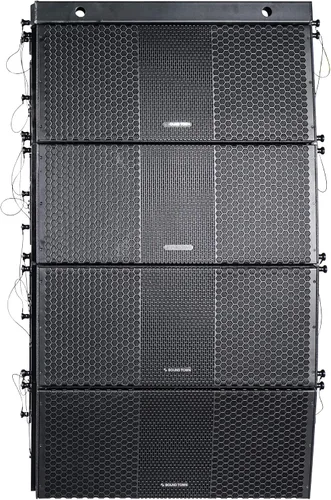 Vista 2 de Sound Town ZETHUS 4 x Sistema de altavoces de matriz de línea dual de 10” con controladores de compresión de titanio, rango