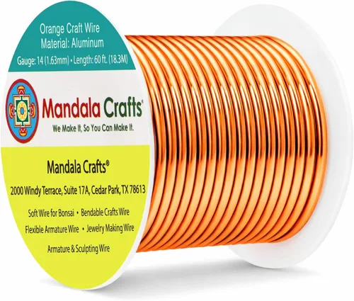 Vista 360 de Mandala Crafts - Alambre de aluminio anodizado de calibre 22 para hacer joyas - 137.2 m de alambre flexible surtido y coloreado - Doble para bonsái