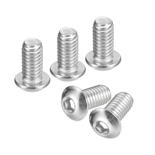 Vista 31 de uxcell Tornillos de cabeza de botón de 1/4-20x1, 25 piezas de tornillos hexagonales de acero inoxidable 304, tornillos de rosca completa