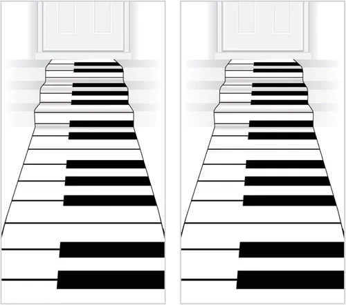 Vista 9 de Beistle Teclado de piano de tela de poliéster, pasillo de pasillo, entrada de fiesta musical para recaudación de fondos de música, conciertos
