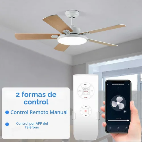 Vista 2 de Interruptor de ventilador WiFi inteligente, ventilador de techo y kit de control remoto de luz, controlador WiFi compatible con Alexa Google
