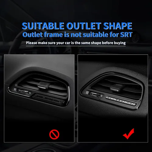 Vista 2 de AIRSPEED Funda para marco de ventilación de salida de aire acondicionado Challenger, accesorios de fibra de carbono para Dodge Challenger 2015-2023