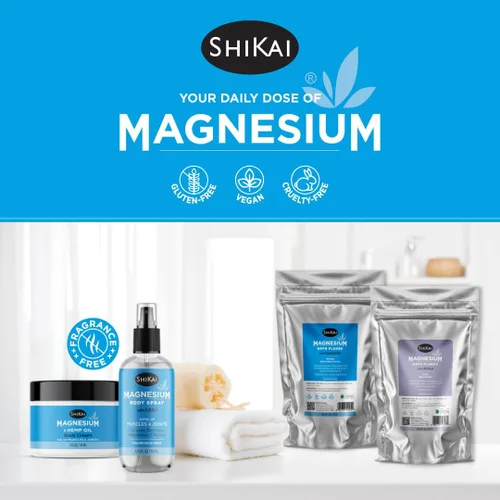 Vista 5 de ShiKai Magnesium Body Ease Spray (3.75 fl oz) Spray tópico para aliviar músculos y articulaciones Proporciona beneficios del magnesio Refresca