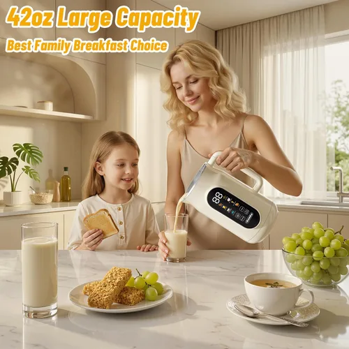 Vista 10 de Arcmira - Máquina para hacer leche de nuez 10 en 1, máquina para hacer leche de soja de 42 onzas con panel LED