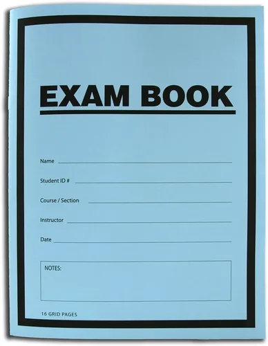 Vista 4 de BookFactory Exam Blue Books - Libro de exámenes azules (paquete de 5) con formato rayado, 8.5 x 11 pulgadas, 16 páginas numeradas cosidas