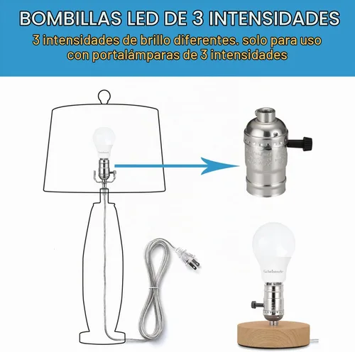 Vista 7 de Bombillas LED de 3 vías 30 70 100 vatios equivalentes, bombilla A19 E26