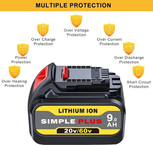 Vista 3 de 9000mAh Reemplazo para DeWalt 20V-60V MAX Batería DCB609 Compatible con DeWalt 20V/60V MAX Herramientas Eléctricas y Cargadores