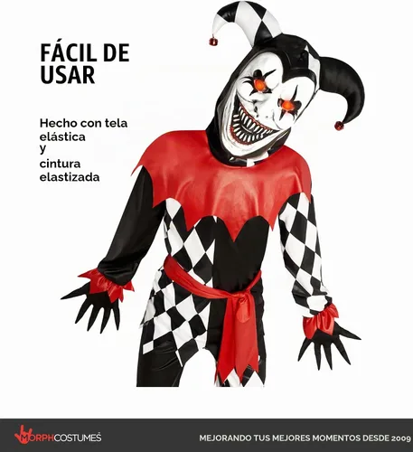 Vista 4 de Morph, Disfraz de bufón para niños, disfraces de Halloween para niños