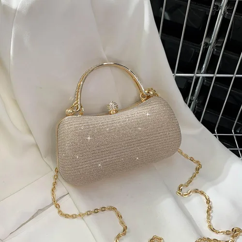 Vista 4 de Bolso de mano de noche para mujer, bolsos formales brillantes de noche, bolso de mano para boda, cóctel, graduación, fiesta, bolsa de noche