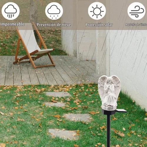 Vista 5 de WAYDA Luz solar de ángulo al aire libre para cementerio, lámpara de ángel impermeable LED, luces solares de ángel para jardín, balcón, patio
