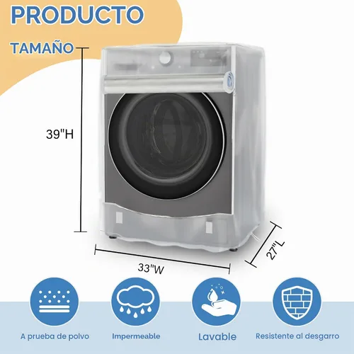 Vista 4 de Funda para lavadora y secadora, fundas para lavadora y secadora, cubierta para lavadora y secadora, para máquina de carga frontal impermeable y a