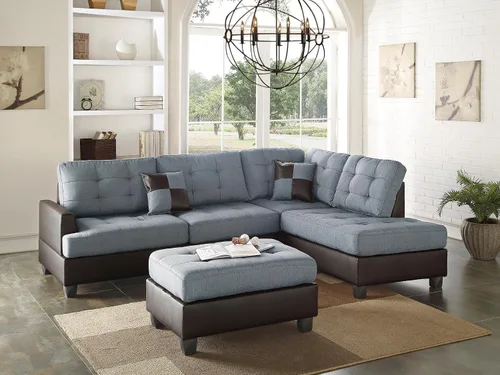 Vista 4 de Poundex PDEX-F6857 Sofás Tapizados/Seccionales/Sillones, Chocolate