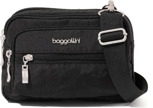 Vista 18 de Baggallini Bolsa cruzada pequeña con triple cremallera para mujer, 8 x 6 pulgadas, ligera, convertible