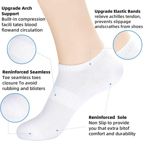 Vista 3 de ATBITER Ankle Socks Women's Thin Athletic Running No Show Low Cut Socks 5-Pairs