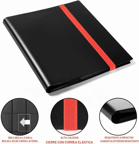 Vista 2 de GEAoffice Carpeta de tarjetas, 9 bolsillos, carpeta de álbum de tarjetas intercambiables, carpeta de bolsillo de carga lateral 360 para tarjetas