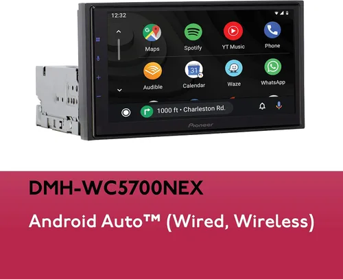 Vista 4 de Pioneer DMH-WC5700NEX - Estéreo de automóvil de 6.8 pulgadas, receptor multimedia con Apple CarPlay inalámbrico o con cable, Android Auto, manos