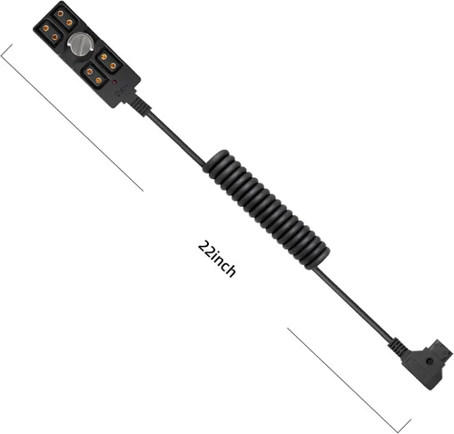 Vista 9 de D-tap macho a 4 puertos hembra Divisor Cable de alimentación Conector Hub con luz indicadora y montaje de 1/4" adecuado para Anton Bauer V-Mount