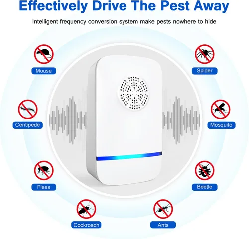 Vista 3 de 2026 Upgrade Ultrasonic Repeller & Insect Indoor Repeller 6 Pack, Plug-in Pest Repellent for Mice, Roaches, Spiders & Flying Insects, Quiet