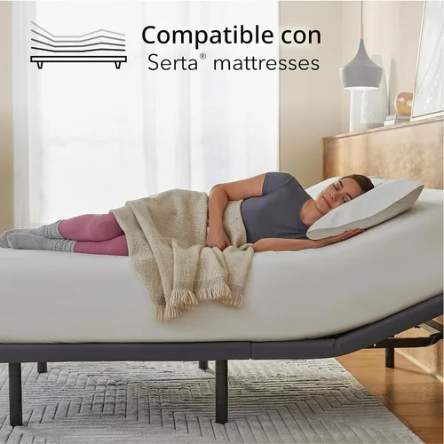 Vista 8 de Serta baselogic Base de Cama Ajustable Marco Nivel 3 - Twin XL - Ajustabilidad de Cabeza y Pie, Control Remoto Inalámbrico, Gravedad Cero y 3