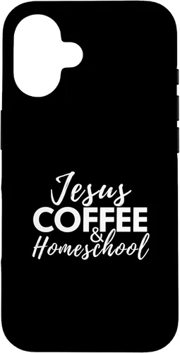 Vista 32 de Jesus Coffee and Homeschool Christian Family Faith Coffee Case for iPhone 17