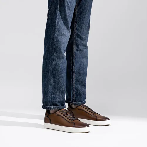 Vista 6 de Jousen Zapatos deportivos de moda para hombre, de cuero pulido, zapatos casuales de negocios con estilo retro para hombre
