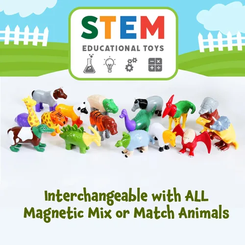 Vista 7 de POPULAR PLAYTHINGS Animales magnéticos para niños pequeños de 1 a 3 años, mezcla o combina juguetes de animales, juego de 4 regalos para niños