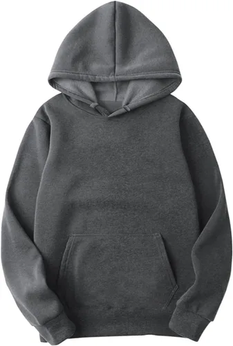 Vista 5 de eguiwyn Sudadera con capucha para hombre, sudadera de ajuste holgado, manga larga, cuello redondo, ligera, con bolsillo