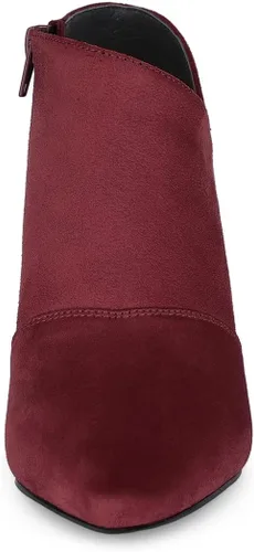 Vista 2 de Allegra K Botines de tacón de gatito con puntera puntiaguda para mujer
