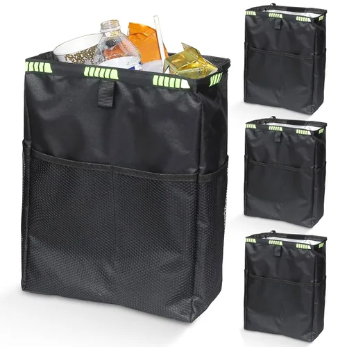 Vista 8 de Basurero para automóvil de 3.5 galones, bolsa de basura ultra grande para colgar, organizador de capacidad y almacenamiento con correas ajustables