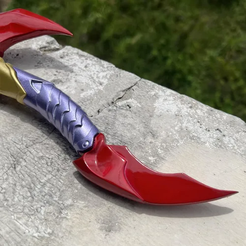 Vista 8 de Espada de cosplay de Kamish de Kamish de 24 pulgadas, espada de acero dorado con soporte de exhibición, accesorio de cosplay, para colección