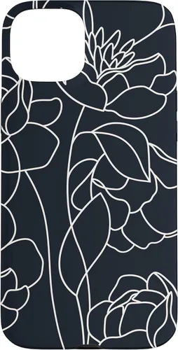 Vista 9 de iPhone 16 linda peonía rosa flor estética dibujo abstracto línea arte caso