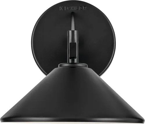Vista 2 de Kichler Ripley 49059BKT - Lámpara de pared para exteriores de 8 pulgadas, color negro, para puertas exteriores, garaje, porche y paredes de patio