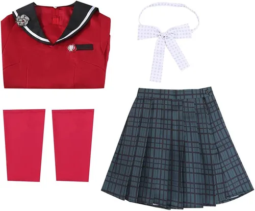 Vista 4 de Cos-Love Anime Danganronpa V3 Harukawa Maki Cosplay disfraz de uniforme de escuela para Halloween