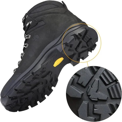 Vista 3 de CAMEL CROWN Botas de senderismo para hombre, de cuero auténtico