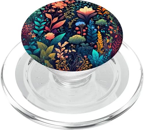 Vista 7 de Acuarela floral vegetación botánica follaje flores de jardín PopSockets intercambiables PopGrip